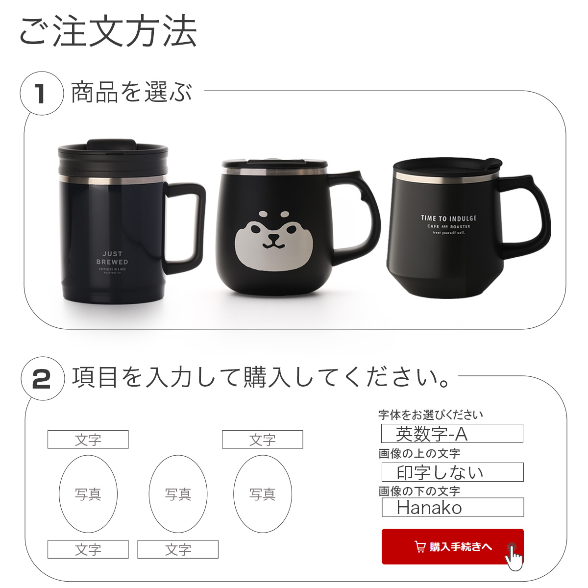 似顔絵印字マグカップ